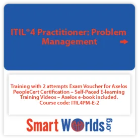 ITIL®4 Practitioner: Monitoring and Event Management with 2 attempts Exam Voucher for Axelos PeopleCert Certification – Self-Paced E-learning Training Videos – Axelos e-book included. Course code: ITIL4MEM-E-2