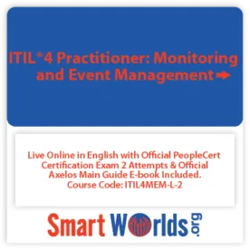 ITIL®4 Practitioner: Monitoring and Event Management Live Online Training in English with Official PeopleCert Certification Exam 2 Attempts & Official Axelos Main Guide E-book Included. ITIL4MEM-L-2